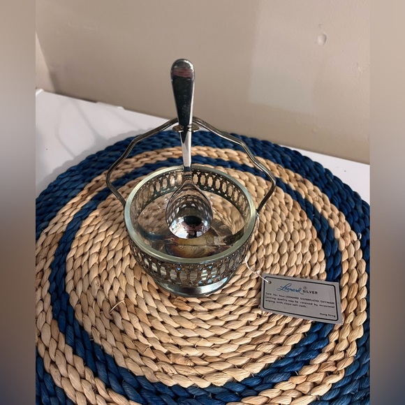 Silverplated & Crystal Glass Jam Dish with spoon by Towle • 1983 • NIB - Picture 3 of 8